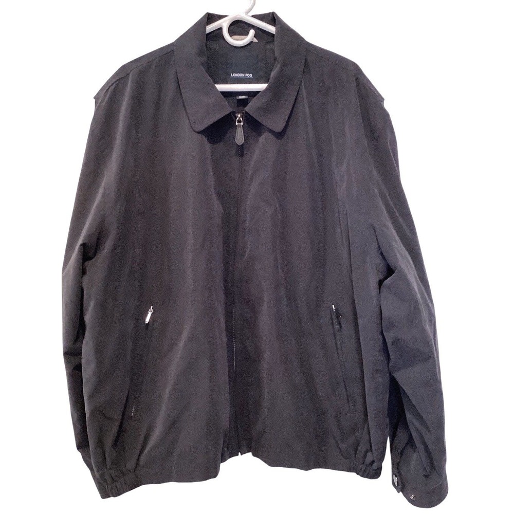 London Fog Harrington Jacket Navy Blue Microfiber Windbreaker Golf- 2XL NWOT